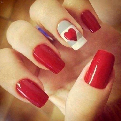 uñas san valentin